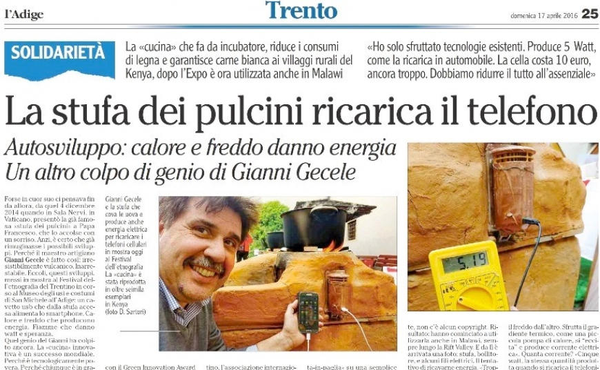 Risparmio energetico e non solo: una stufa a legna che ricarica il cellulare